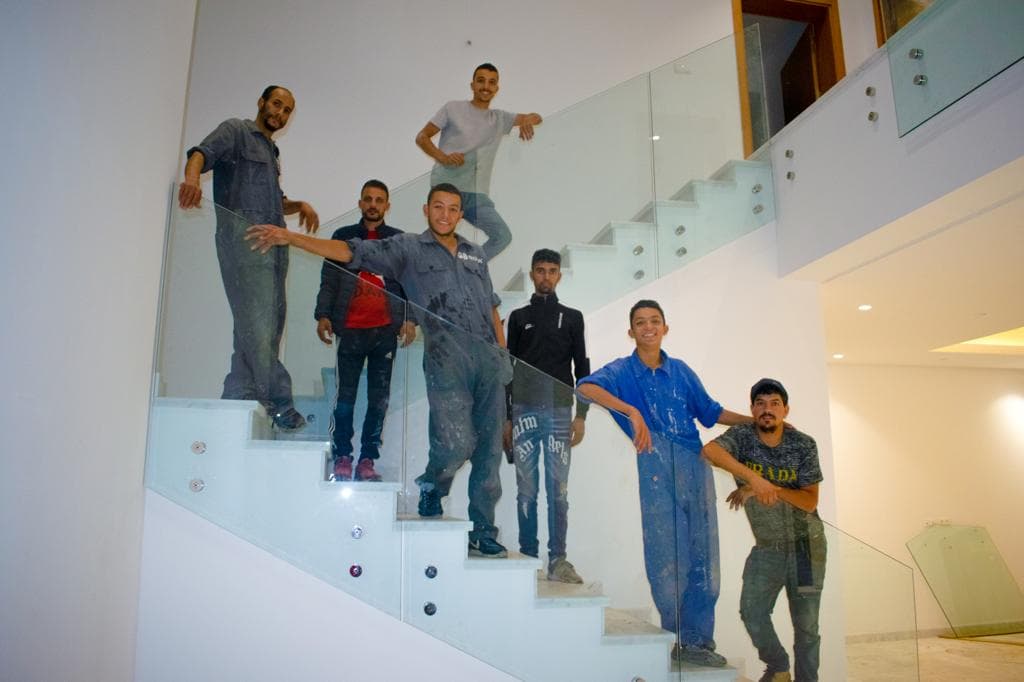 Installation verre trempé escalier 