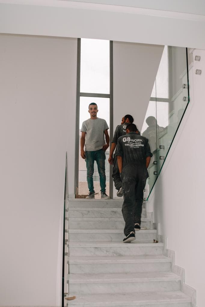 Escalier aluminium et verre 